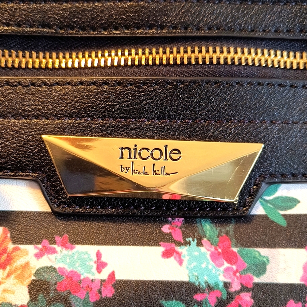 Nicole Miller Floral Pattern Satchell - Picture 2 of 7